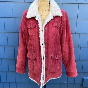 Giacca burgundy quilted corduroy jacket super warm - XL